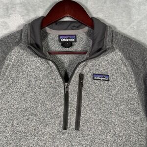 Patagonia Sweater Mens Medium Gray Better Sweater 1/4 Zip Pullover STY25523